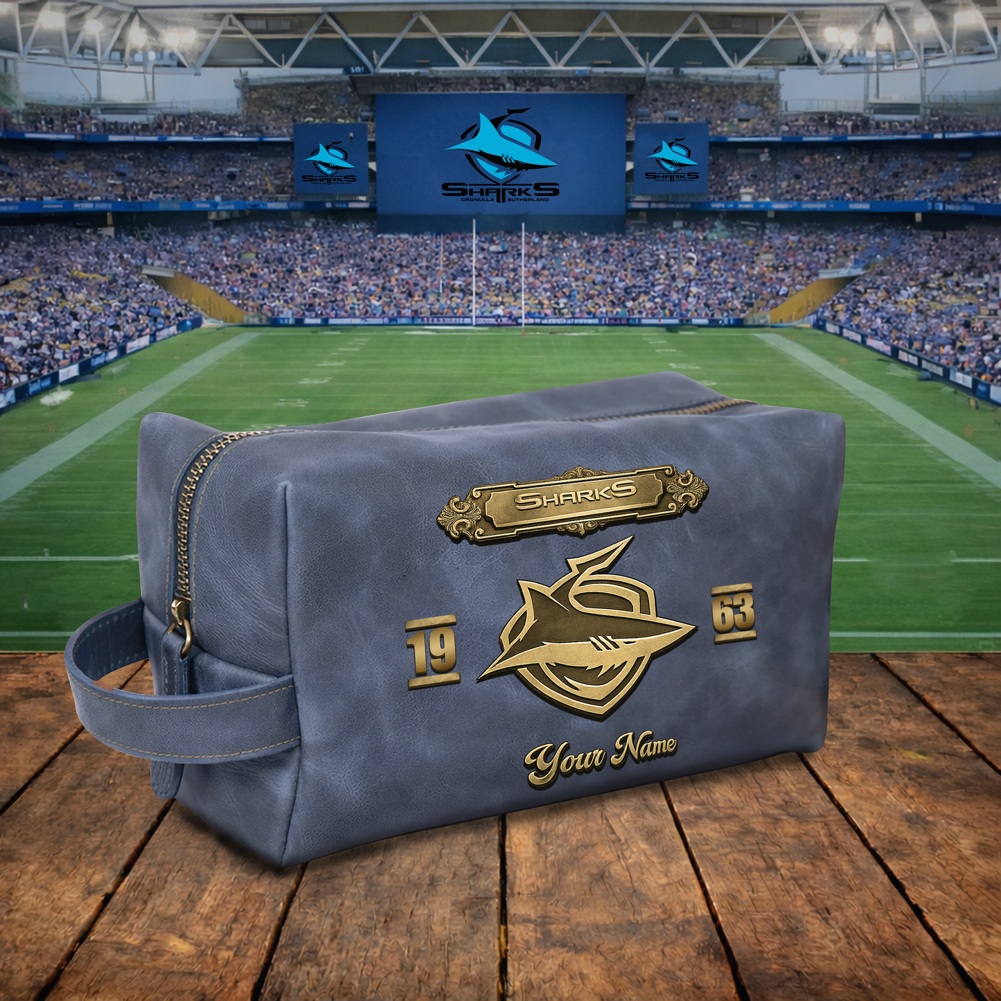 PREMIUM NRL  X CSS 3D EMBOSSED LEATHER TOILETRY BAG Limited Edition NDT VHM