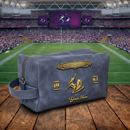 PREMIUM NRL  X MS 3D EMBOSSED LEATHER TOILETRY BAG Limited Edition NDT VHM