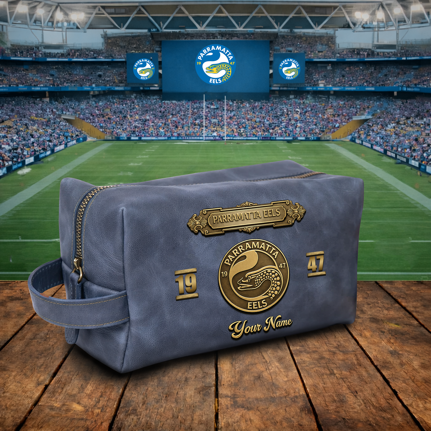 PREMIUM NRL  X PE 3D EMBOSSED LEATHER TOILETRY BAG Limited Edition NDT VHM