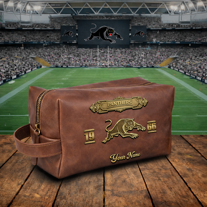 PREMIUM NRL  X PE 3D EMBOSSED LEATHER TOILETRY BAG Limited Edition NDT VHM