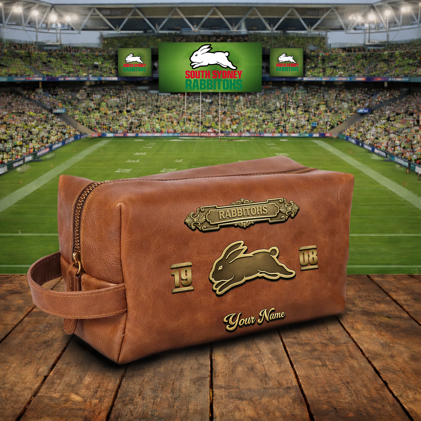 PREMIUM NRL  X SSR 3D EMBOSSED LEATHER TOILETRY BAG Limited Edition NDT VHM