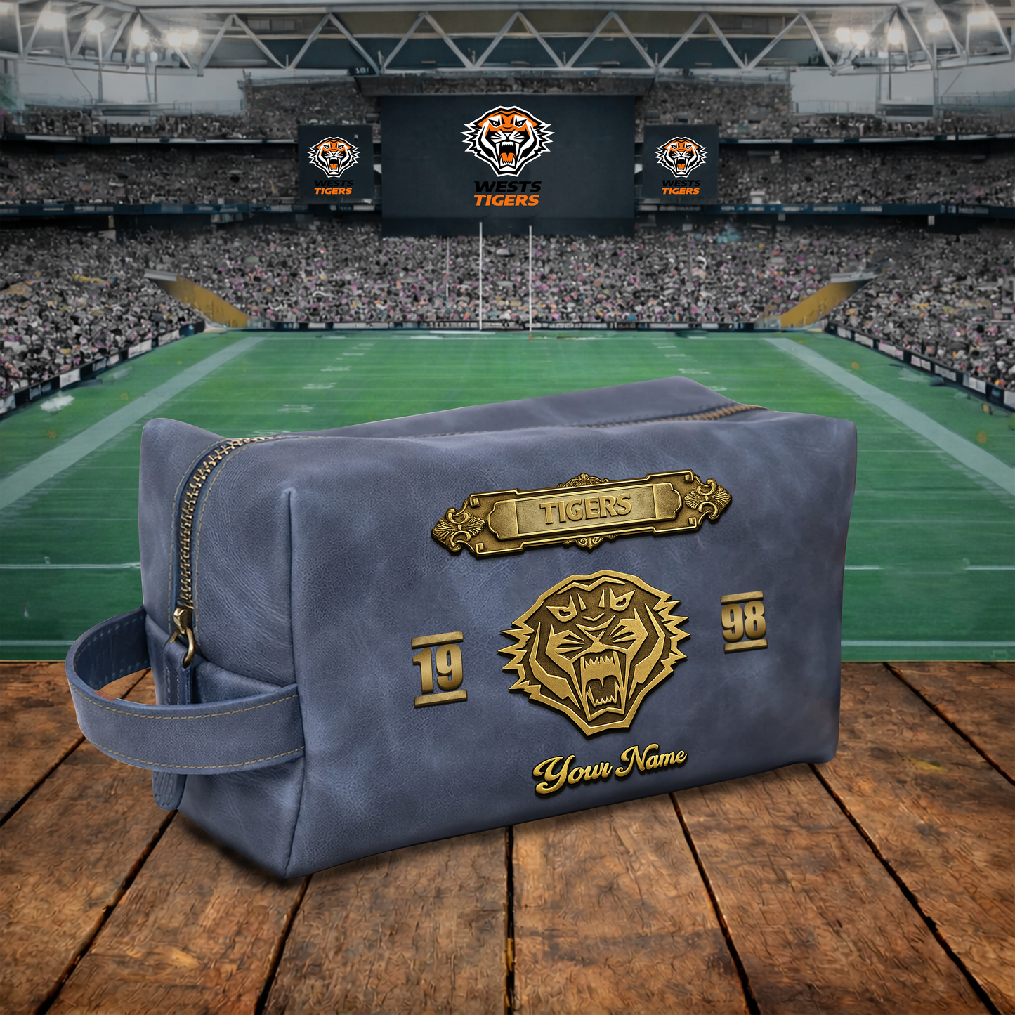 PREMIUM NRL  X WT 3D EMBOSSED LEATHER TOILETRY BAG Limited Edition NDT VHM