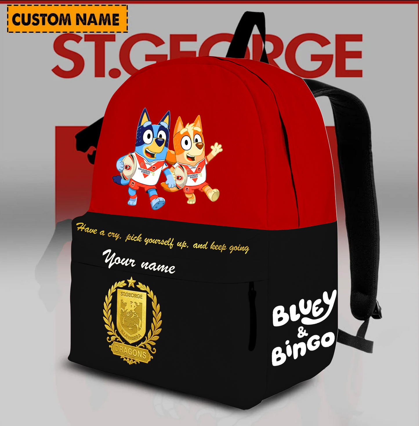 PREMIUM NRL X SGID Schoolbag  Bluey & Bingo  Personalized Gifts For Son Limited Edition NDT VHM 030326