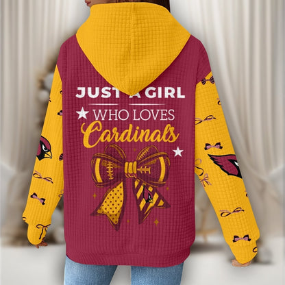 Premium NFL X ARI Women's Waffle Hoodie NDT NHM