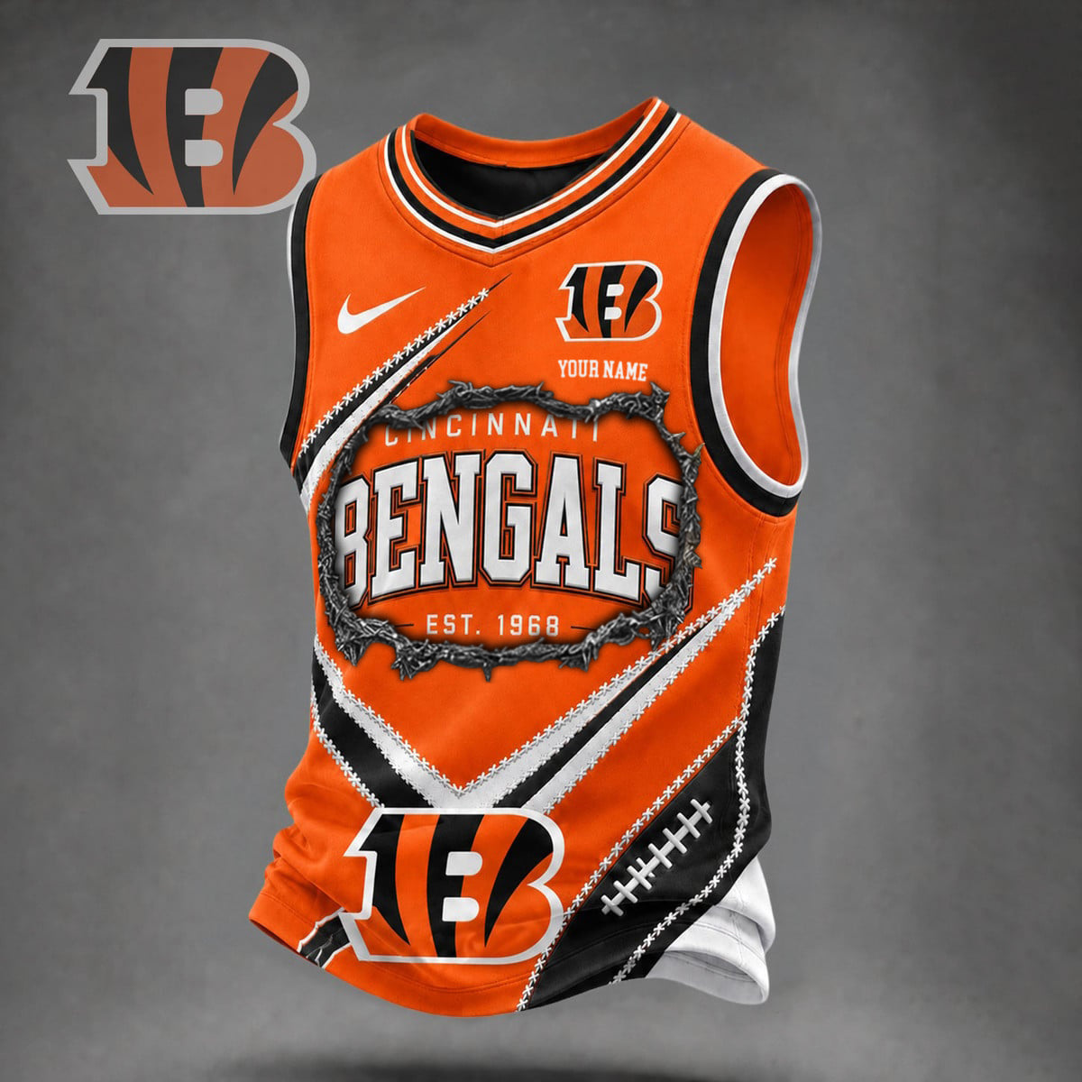 Premium NFL X CIN Game Day V-Neck Tank Top Shirt V3 NDT NHM 080626