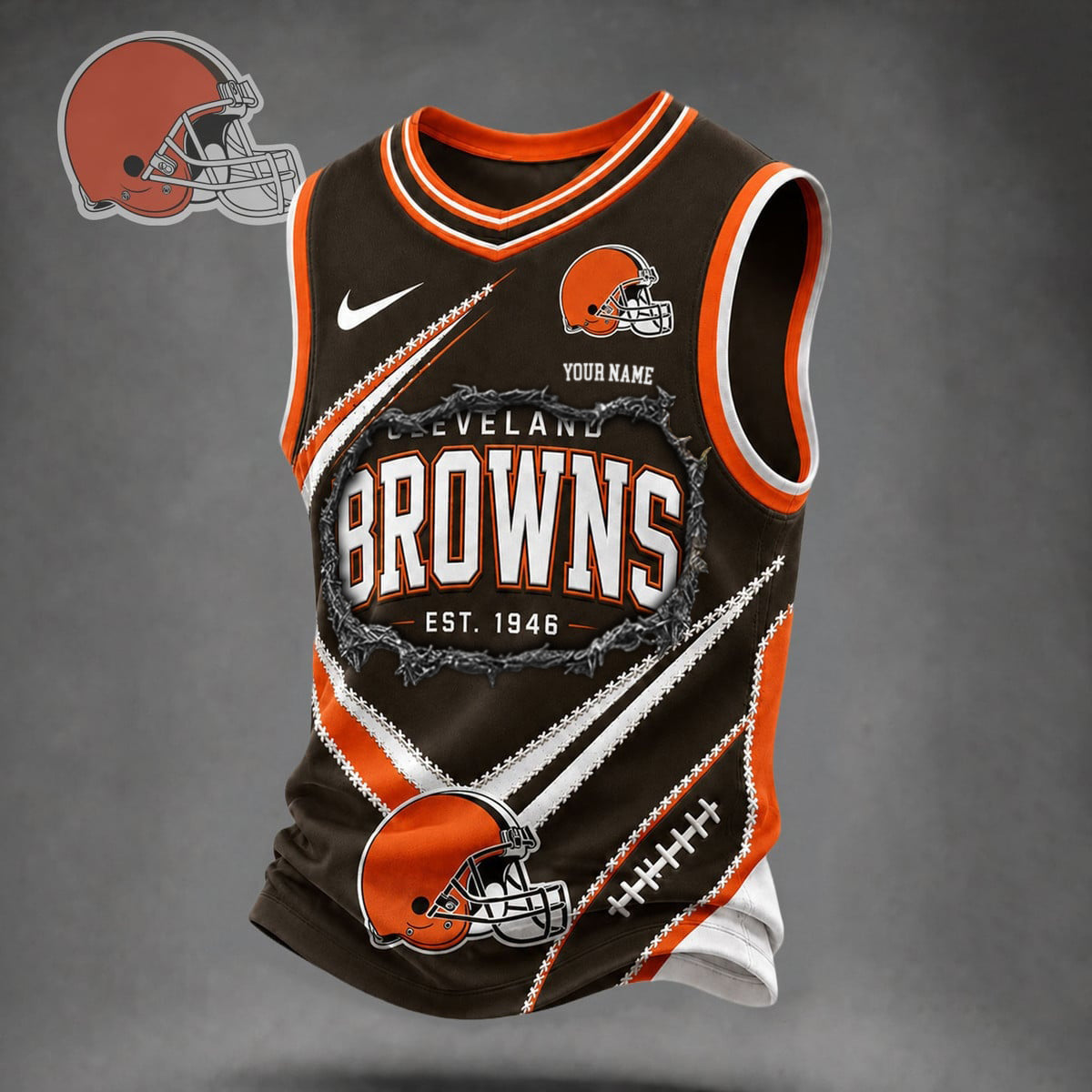 Premium NFL X CLE Game Day V-Neck Tank Top Shirt V3 NDT NHM 080626
