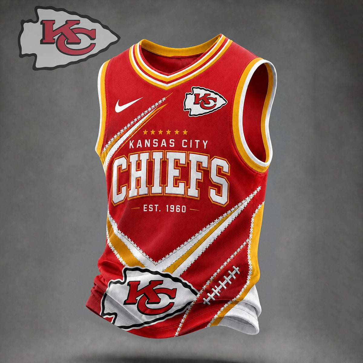 Premium NFL X KCC Game Day V-neck Tank Top Shirt NDT NHM 030626