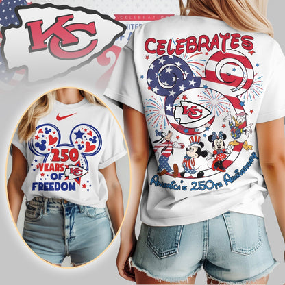 Premium NFL X KCC Mouse  Celebrates America 250th Anniversary Women Shirt NDT LVH
