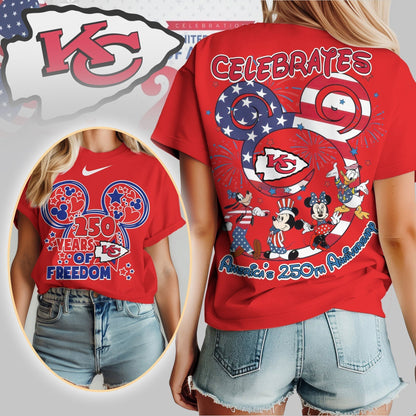 Premium NFL X KCC Mouse  Celebrates America 250th Anniversary Women Shirt NDT LVH