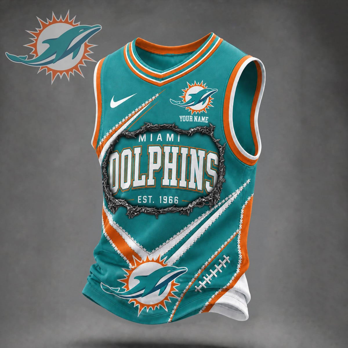 Premium NFL X MIA Game Day V-Neck Tank Top Shirt V3 NDT NHM 080626