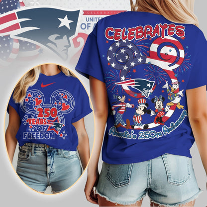 Premium NFL X NEP Mouse  Celebrates America 250th Anniversary Women Shirt NDT LVH