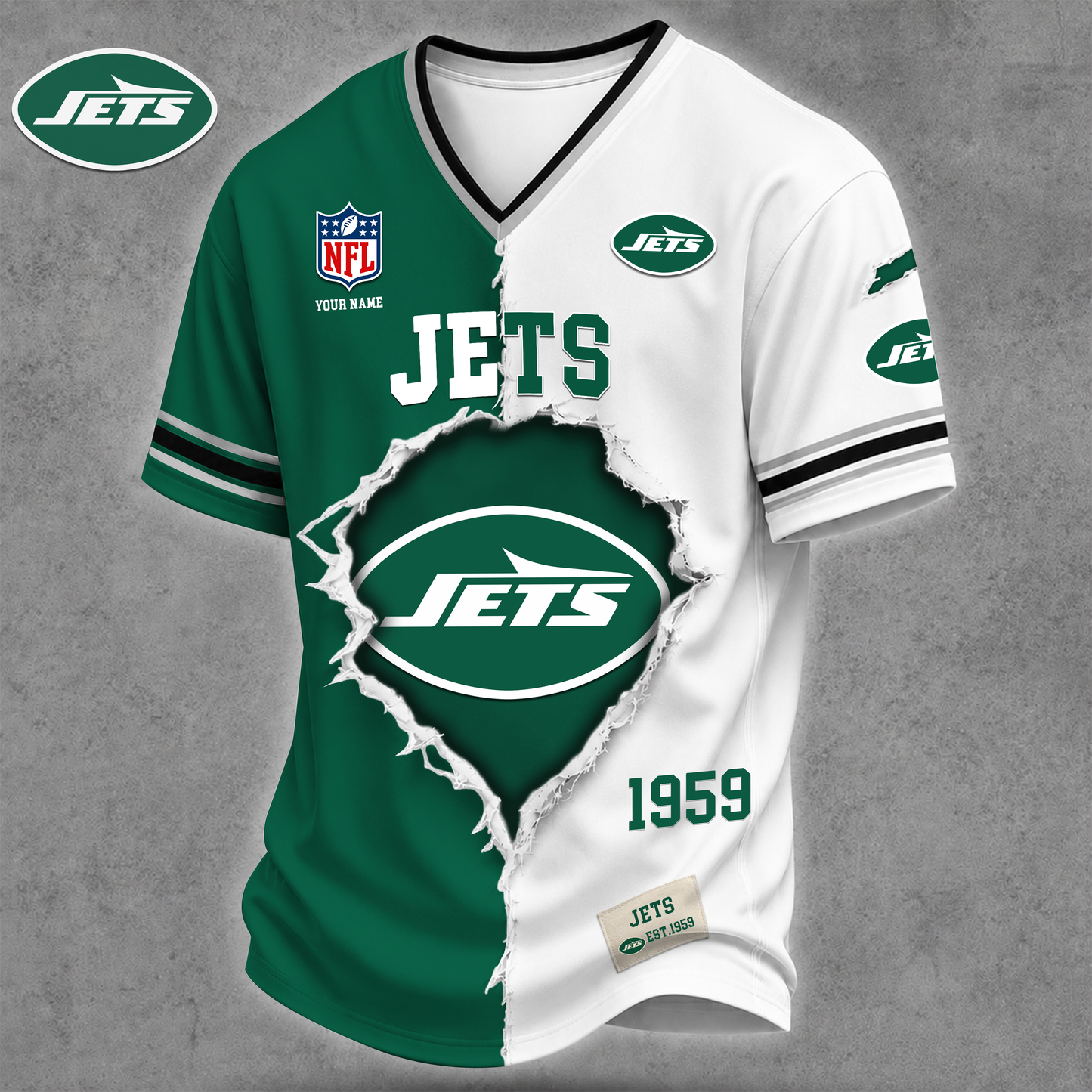 Premium NFL X NYJ Game Day Streetwear V-neck  Shirt NDT VHM 040626