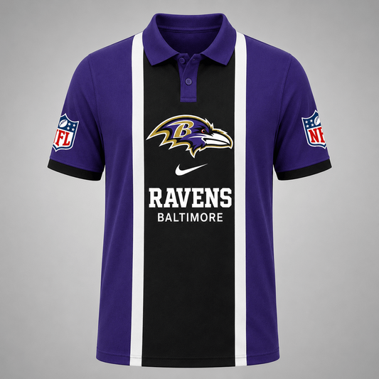 Premium NFL x BAL Sports Inspired Vertical Stripe Polo 250626