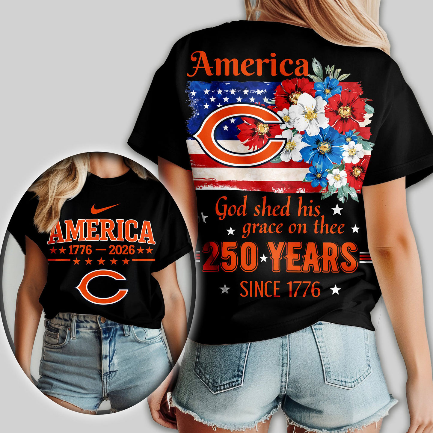 Premium NFL x CHI America God Shed His Grace On Thee Women Shirt NDT VHM