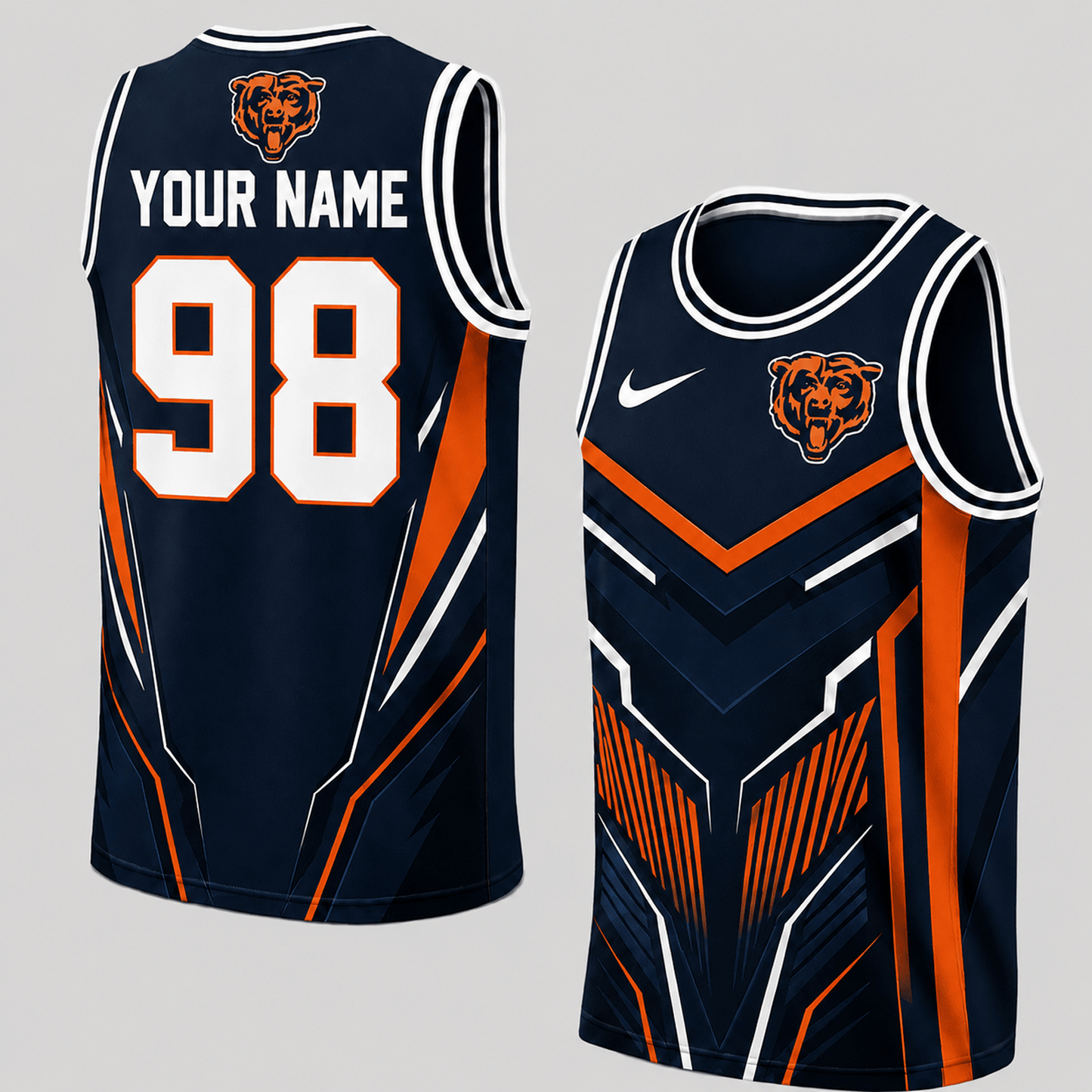Premium NFL x CHI Personalized Football Fan Tank Top Custom Name Number Sport Shirt 220626