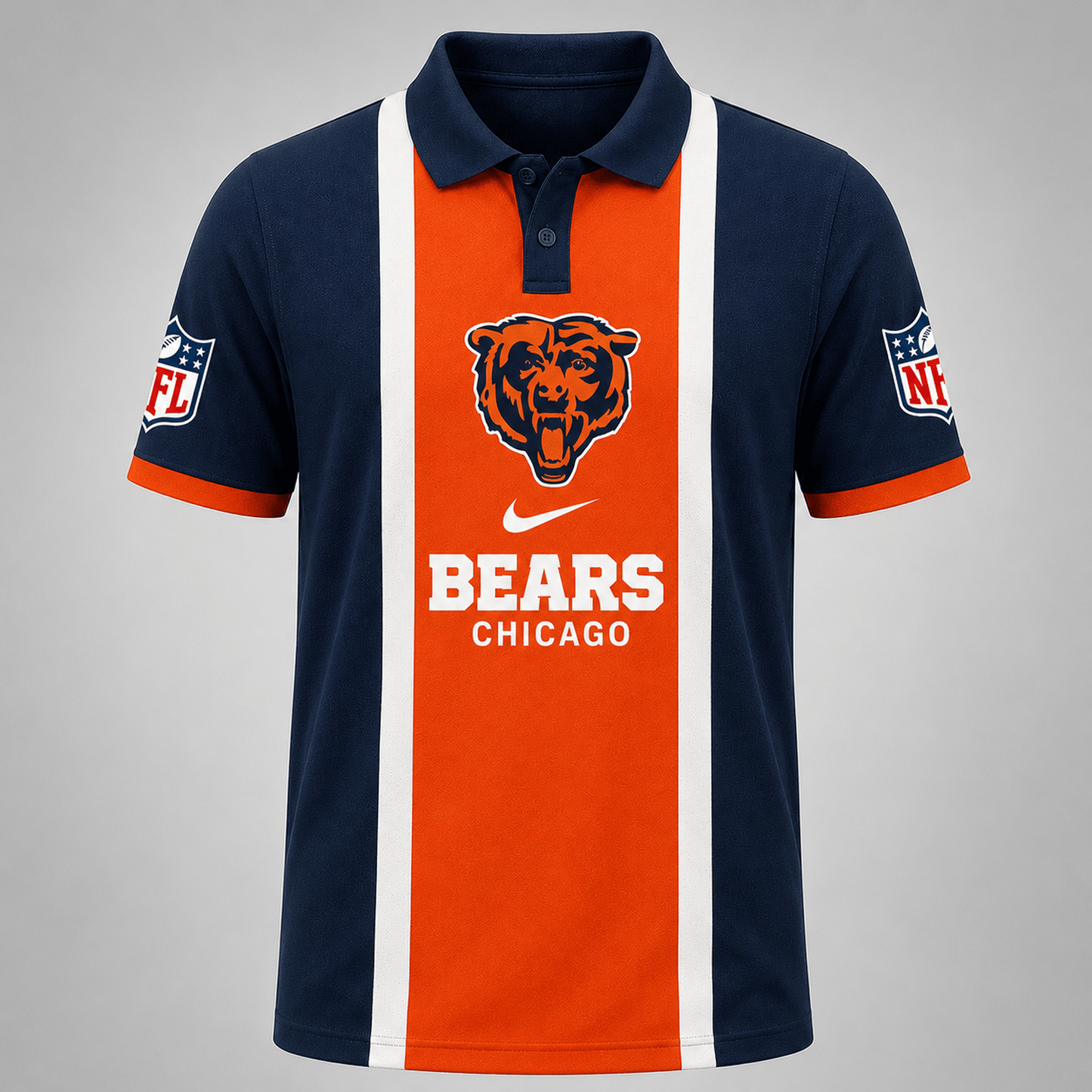 Premium NFL x CHI Sports Inspired Vertical Stripe Polo 250626