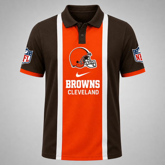 Premium NFL x CLE Sports Inspired Vertical Stripe Polo 250626