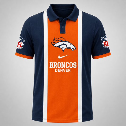Premium NFL x DEN Sports Inspired Vertical Stripe Polo 250626