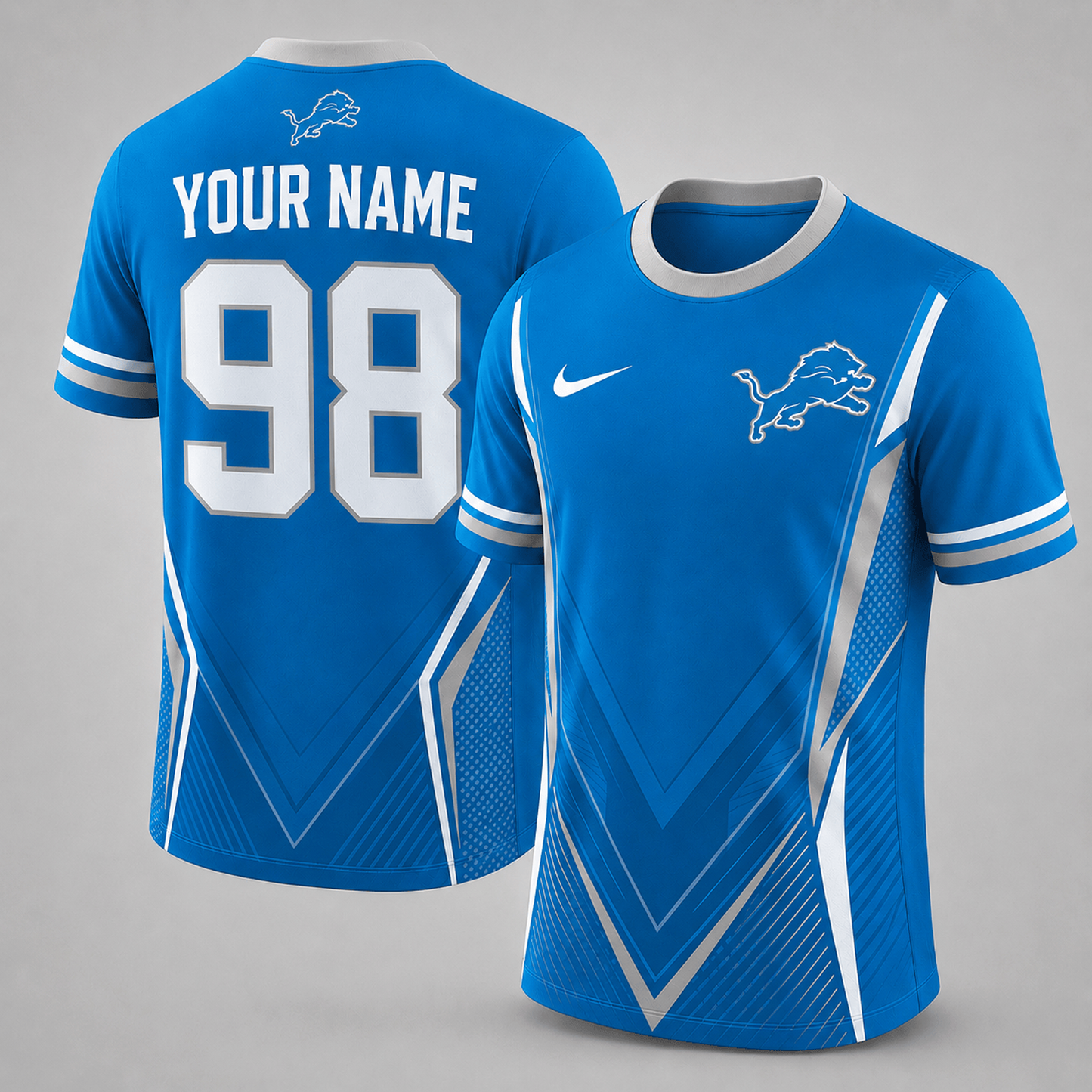 Premium NFL x DET Custom Name Number Personalized Athletic T-Shirt 220626