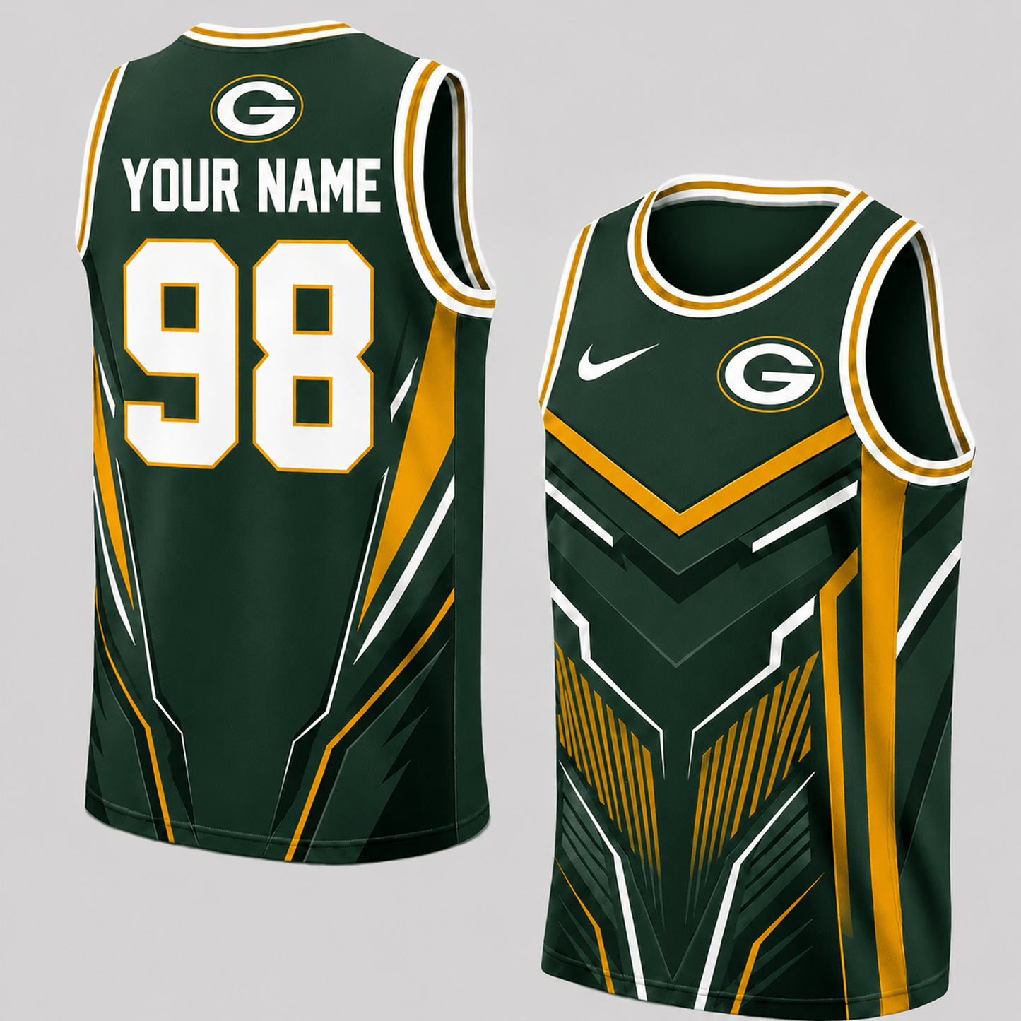 Premium NFL x GB Personalized Football Fan Tank Top Custom Name Number Sport Shirt 220626