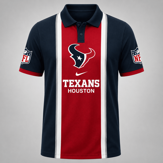 Premium NFL x HOU Sports Inspired Vertical Stripe Polo 250626