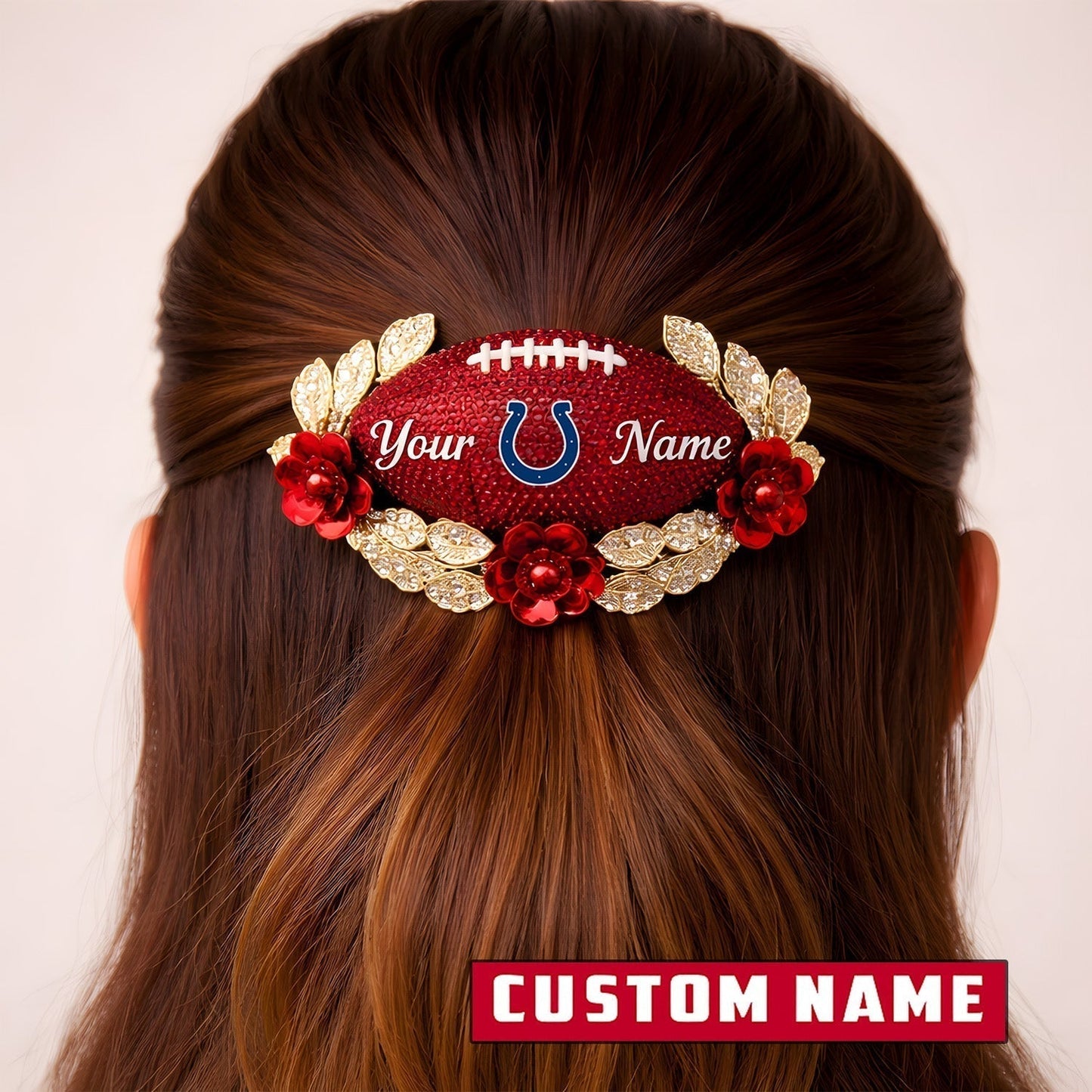 Premium NFL x Indianapolis Colts Personalized Women's Hair Pin - Valentine Edition NDT LVH