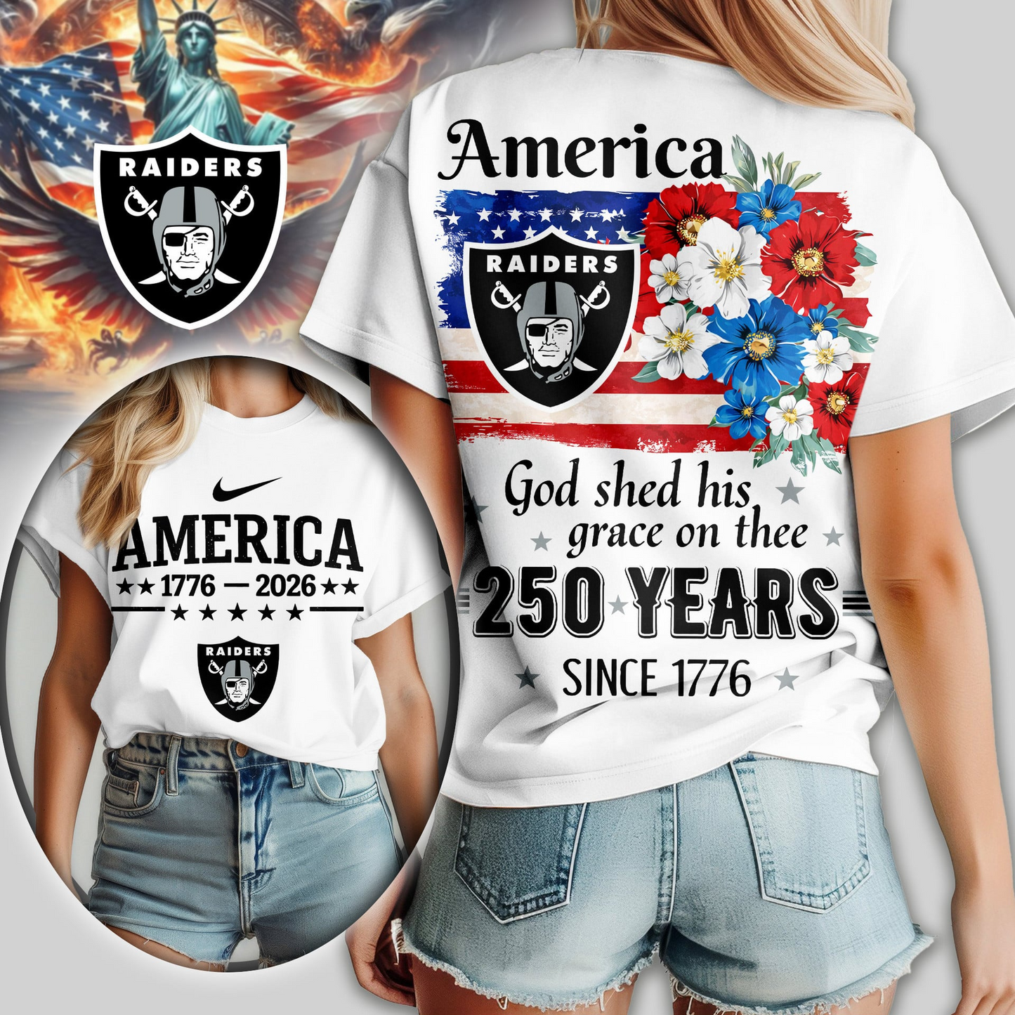 Premium NFL x LVR America God Shed His Grace On Thee Women Shirt NDT VHM