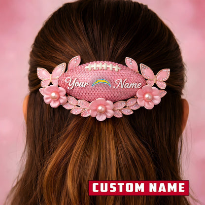 Premium NFL x Los Angeles Chargers Personalized Women's Hair Pin - Valentine Edition NDT LVH