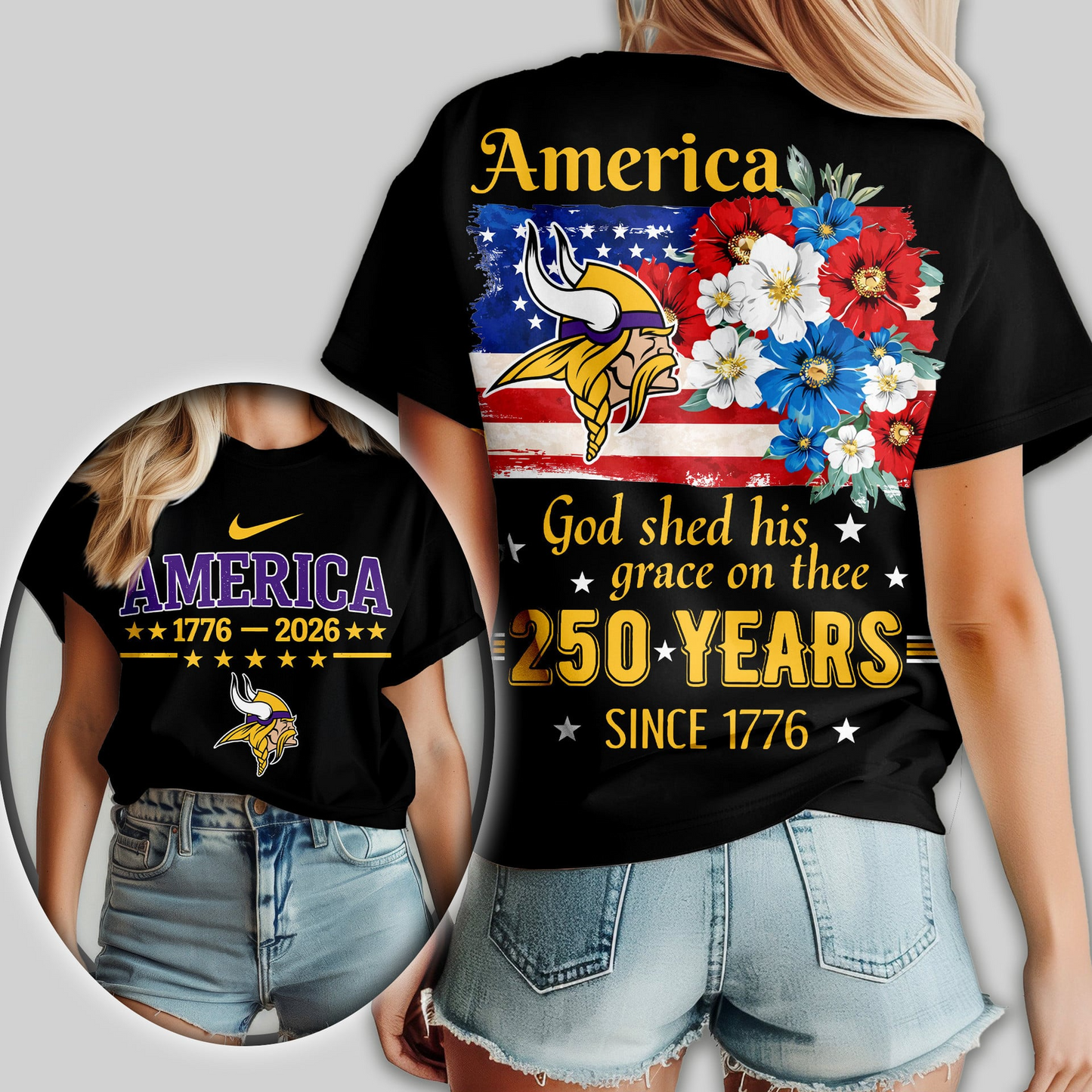 Premium NFL x MV America God Shed His Grace On Thee Women Shirt NDT VHM