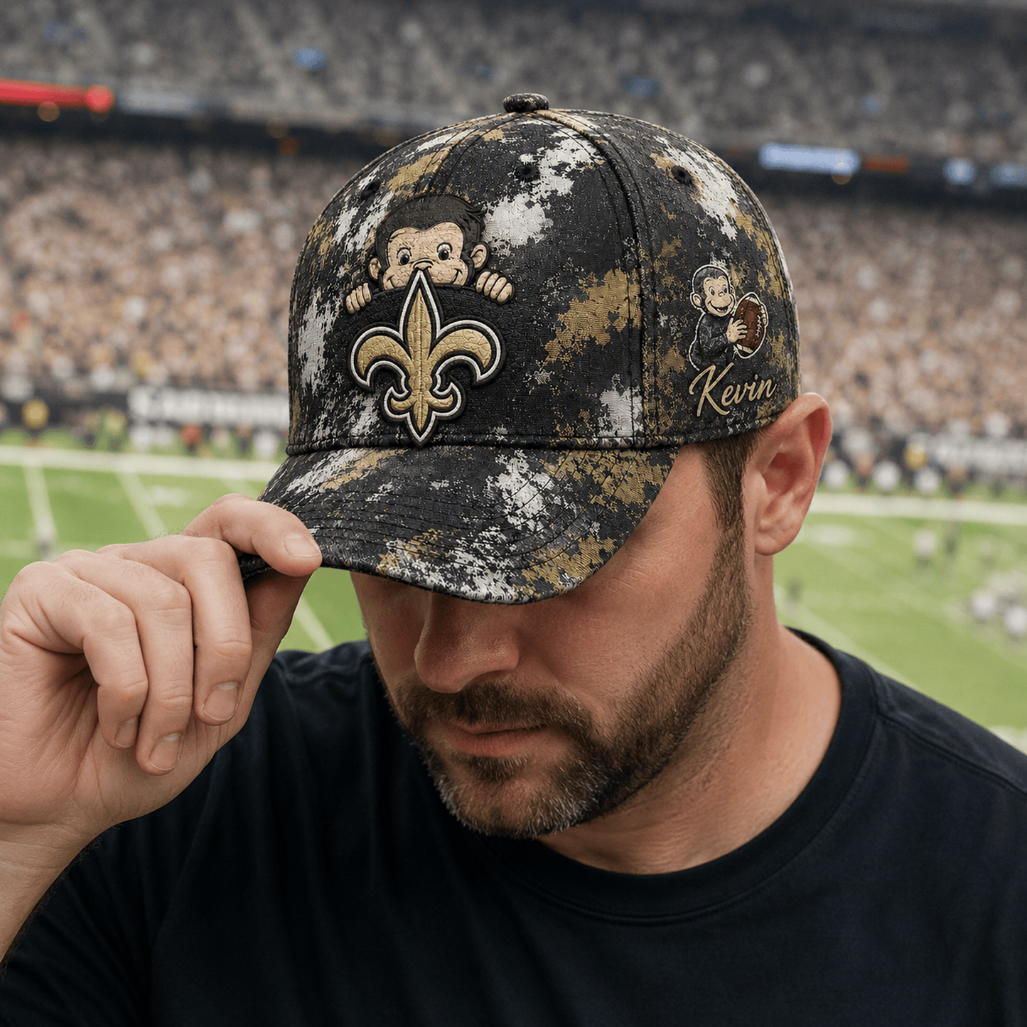 Premium NFL x NO Curious George Custom Name Classic Cap For Passionate Game Day Fans