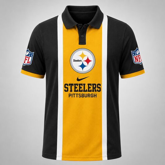 Premium NFL x PIT Sports Inspired Vertical Stripe Polo 250626