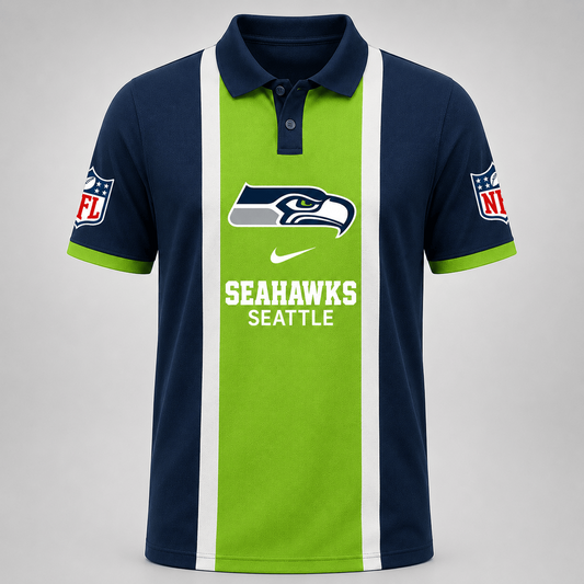 Premium NFL x SEA Sports Inspired Vertical Stripe Polo 250626