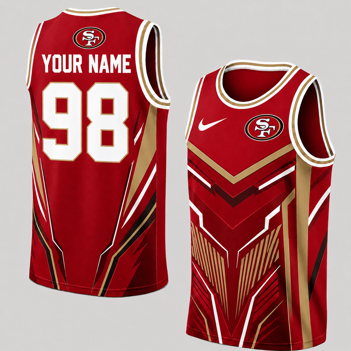 Premium NFL x SF Personalized Football Fan Tank Top Custom Name Number Sport Shirt 220626