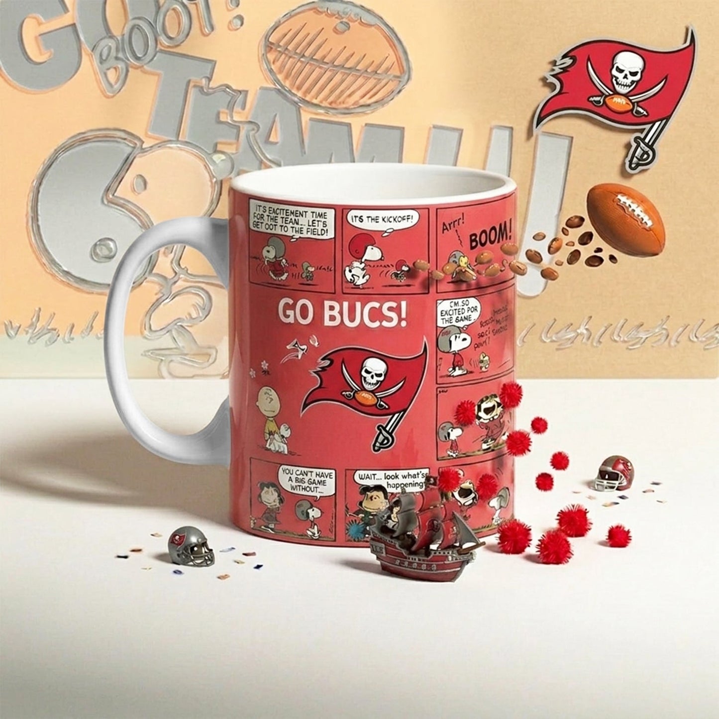 Premium NFL x TB Peanuts Comic Mug NDT NHM 210426