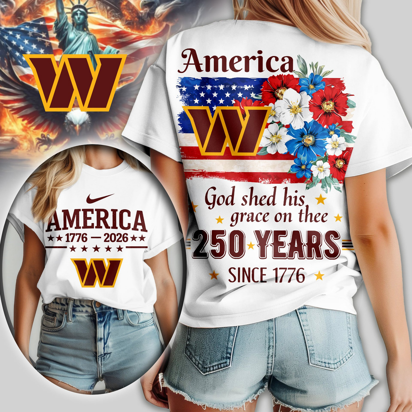 Premium NFL x WC America God Shed His Grace On Thee Women Shirt NDT VHM