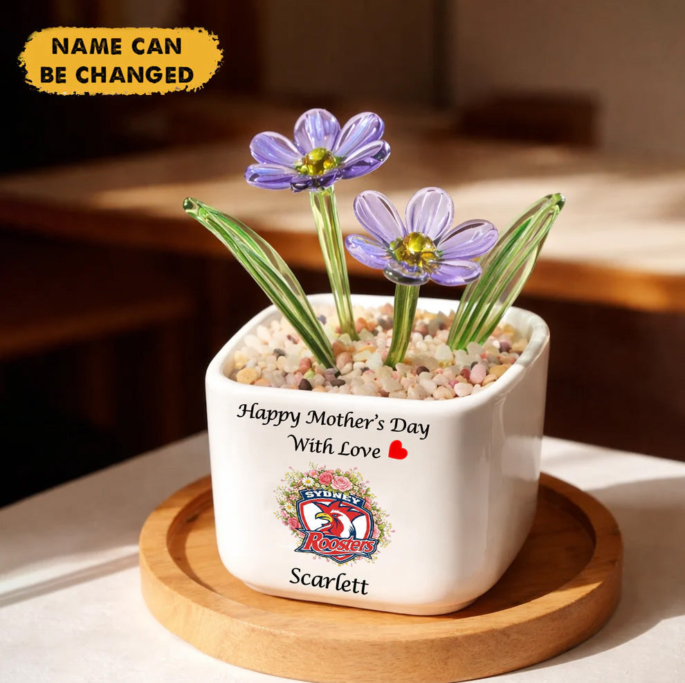 Premium NRL  X SR Birth Flowers Of April Glass Pot For Mother NDT NTN