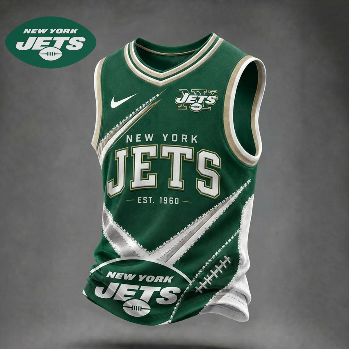 Premium NFL X NYJ Game Day V-neck Tank Top Shirt NDT NHM 030626