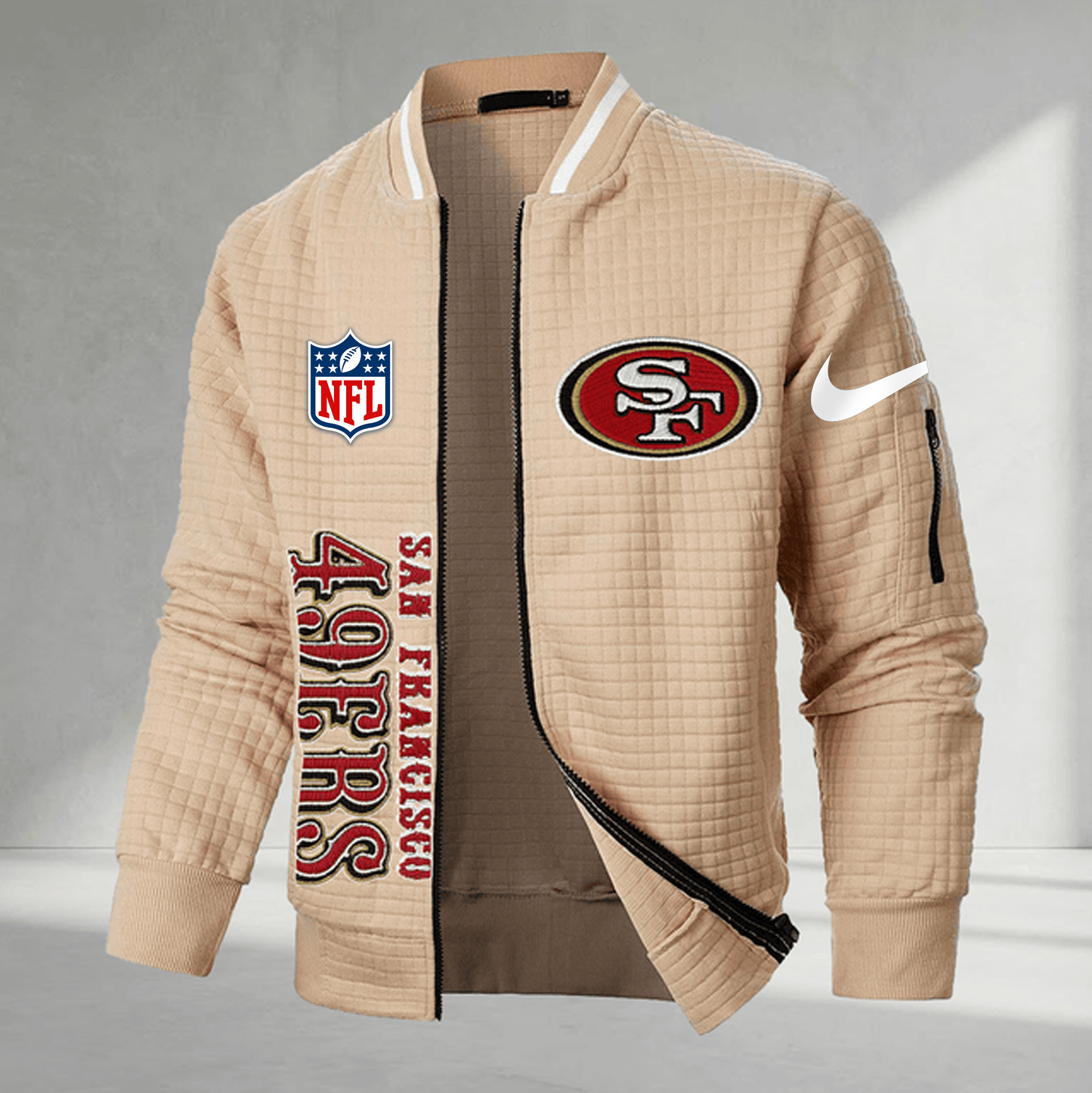 Premium NFL x SF Men‹¨«???s Waffle Plaid Cardigan NDT VHM 160126