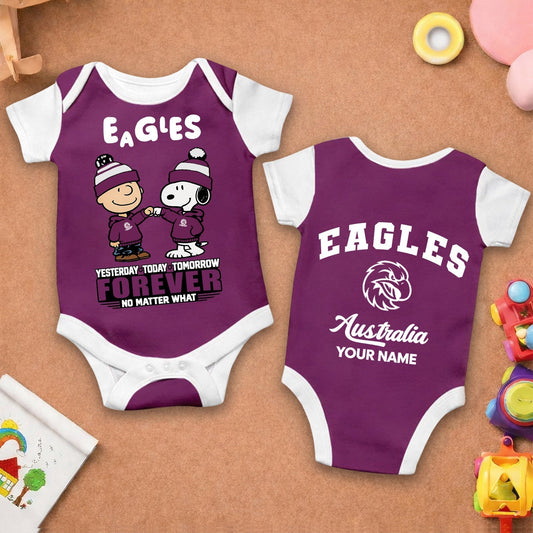 Premium NRL  x MSE New Baby Romper Peanuts Custom Name For Kids NDT LVH 110326