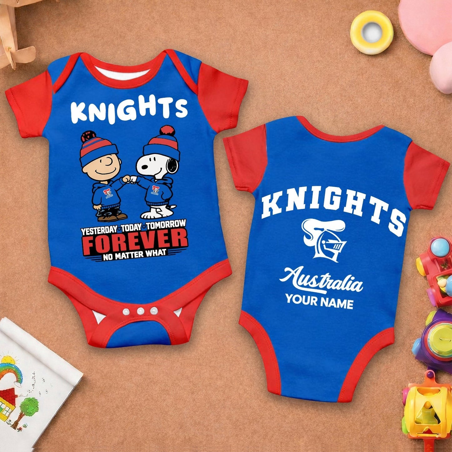 Premium NRL  x NK New Baby Romper Peanuts Custom Name For Kids NDT LVH 110326