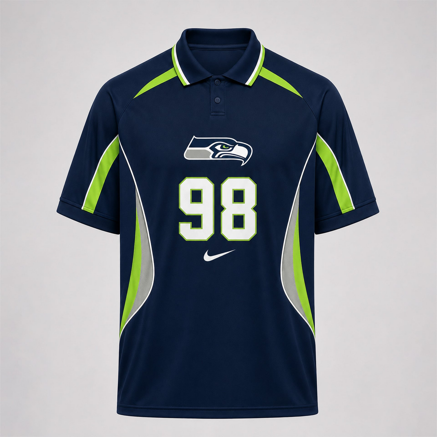 SEA Premium NFL Custom Number Sports Style Polo Shirt 2406