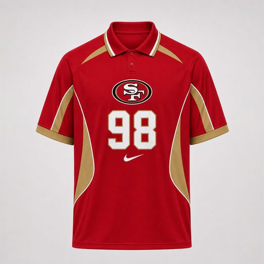 SF Premium NFL Custom Number Sports Style Polo Shirt 2406