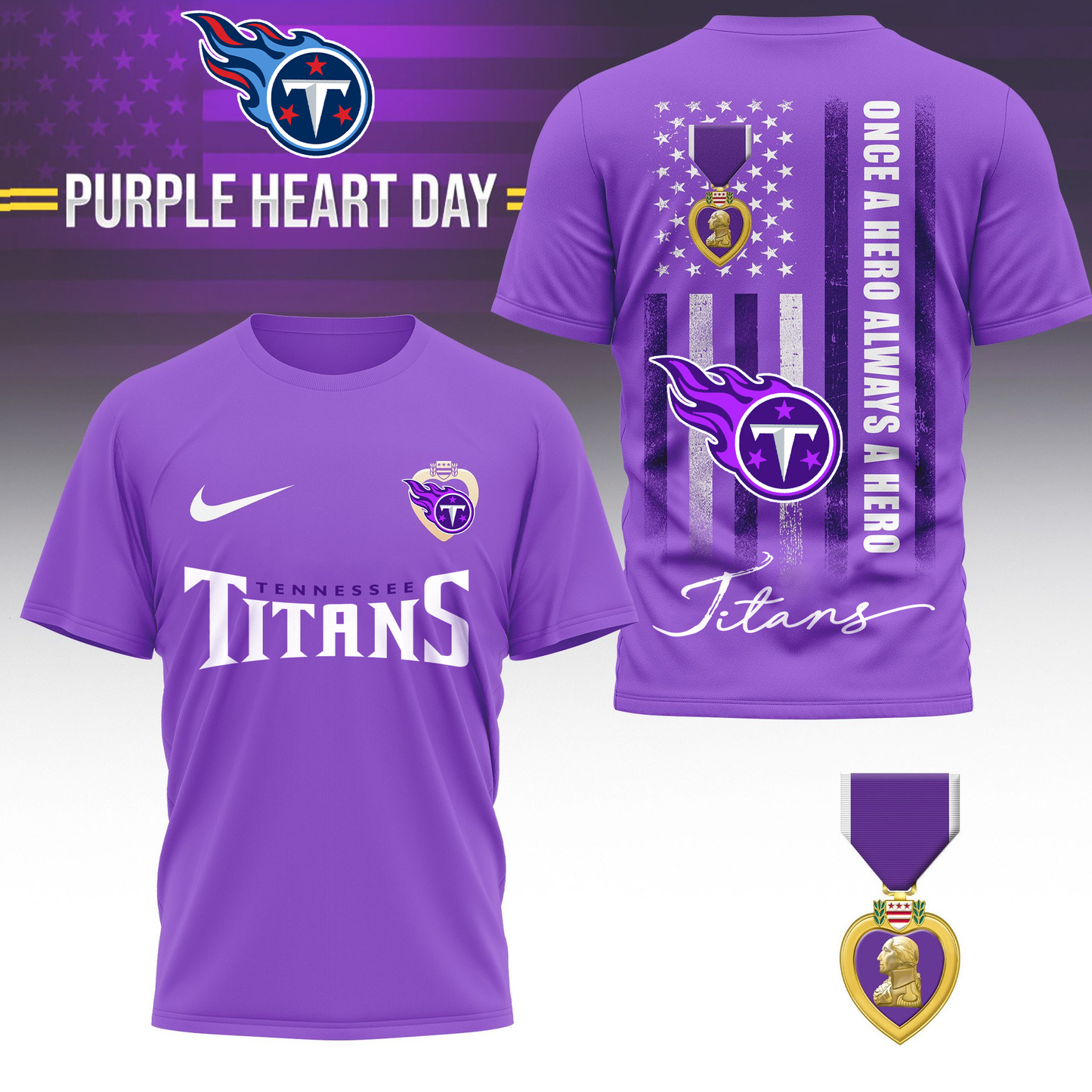 TT Premium National Purple Hear Day 3D Shirt  300626