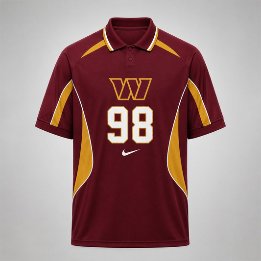 WAS Premium NFL Custom Number Sports Style Polo Shirt 2406