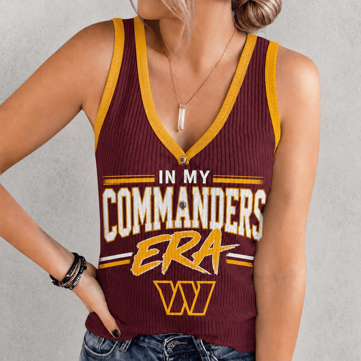 WC x NFL Women V-Neck Ribbed Tank Top Premium Personalized Gift For Fan 250626