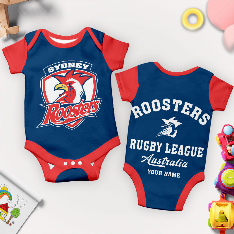 PREMIUM NRL X SR New Baby Romper Custom Name For Kids NDT LVH